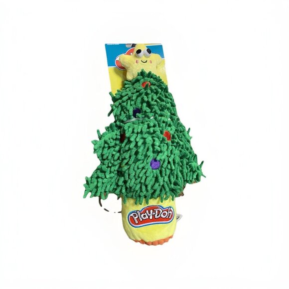 Hasbro Play-Doh Christmas Tree Dog Toy with Squeaky Plush Festive Pet Toy Green - Picture 3 of 9